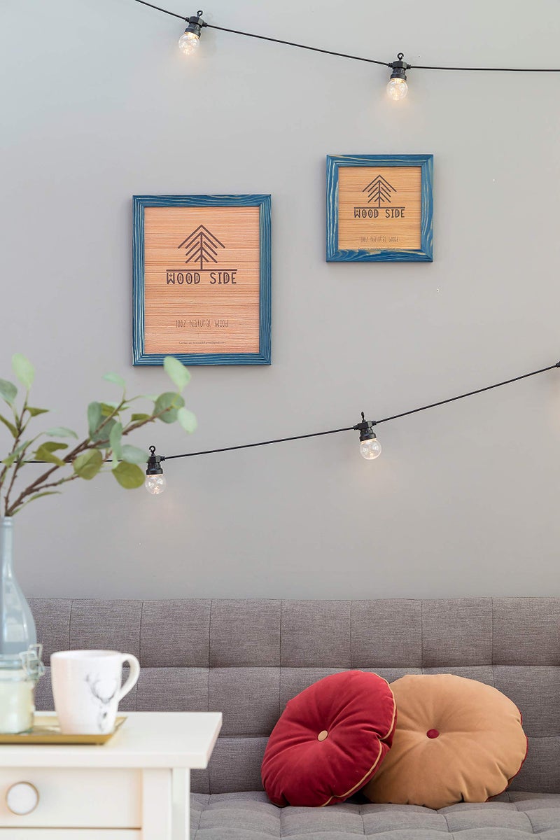 Woodside Rustic Wooden Picture Frame 11x14 - Natural Solid Eco Distressed Wood for Wall Mounting Photo Frame - Navy Blue - Image 5